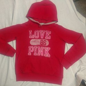 Love PINK Victoria's Secret hoodie sweatshirt red